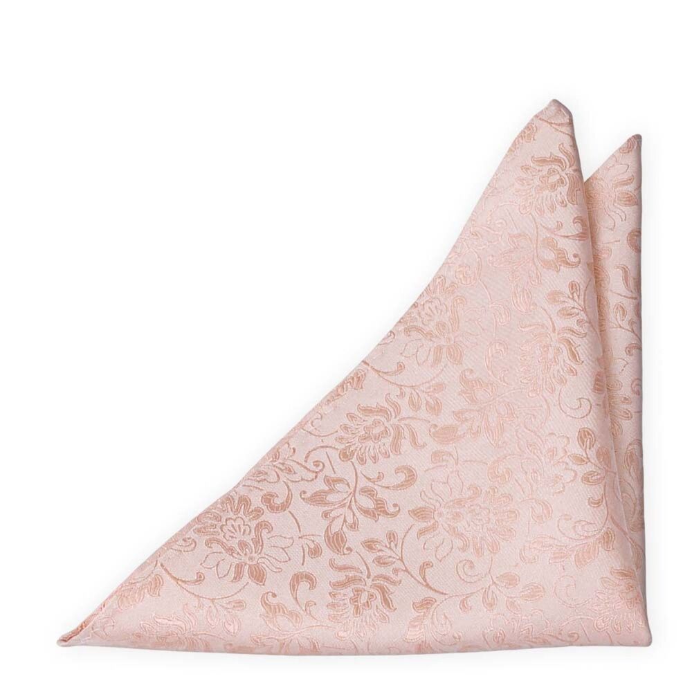 Tie Room Save the Date Blush Pink Floral 100% Silk Pocket Square 11"